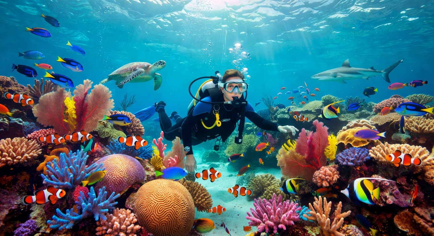 Scuba diving at the Great Barrier Reef